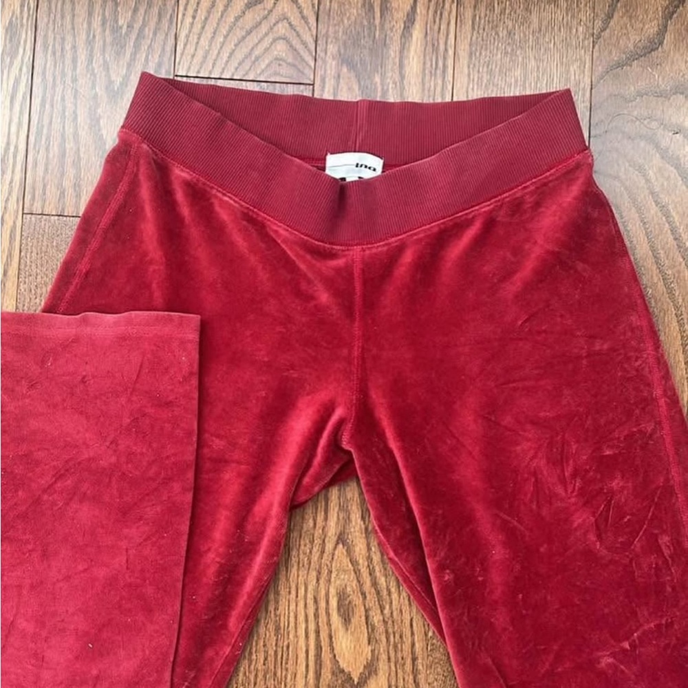 Vintage TNA Burgundy Velvet Track Pants